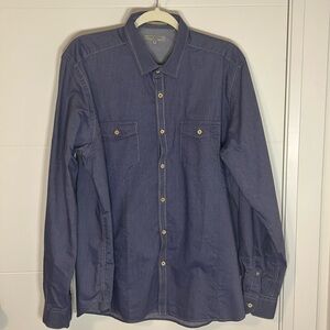 Ted Baker size 6(fits large)blue men’s button-down shirt